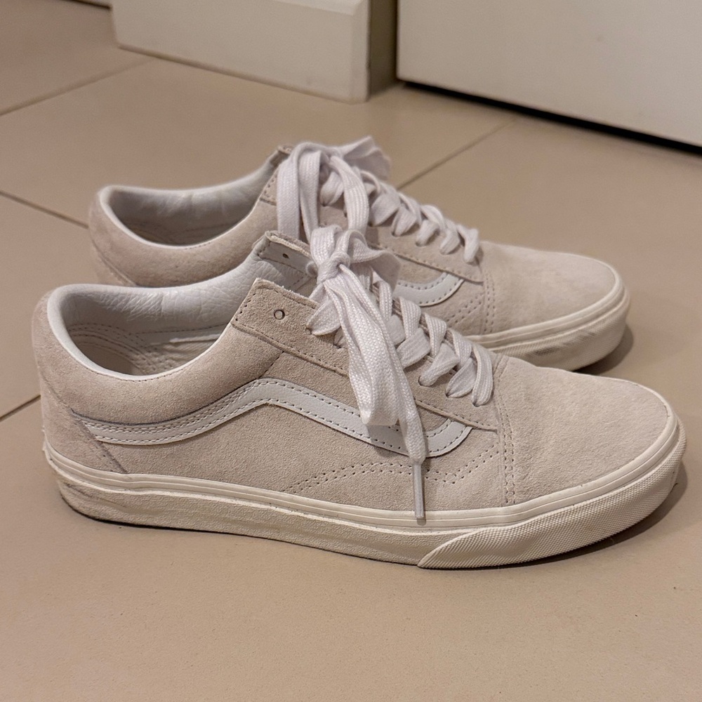 Classic White Suede Vans Sneakers